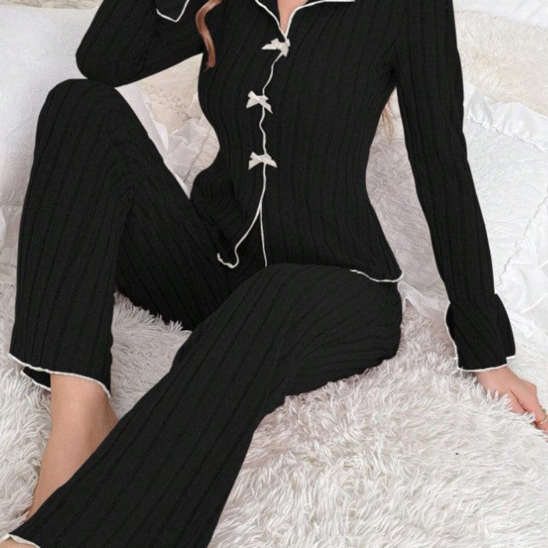Kenzie™ - Chic V-Neck Top & Pants Loungewear Set
