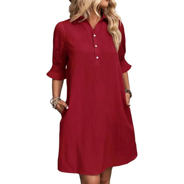 FRANCHESCA™ - Casual Button Down Shirt Dress
