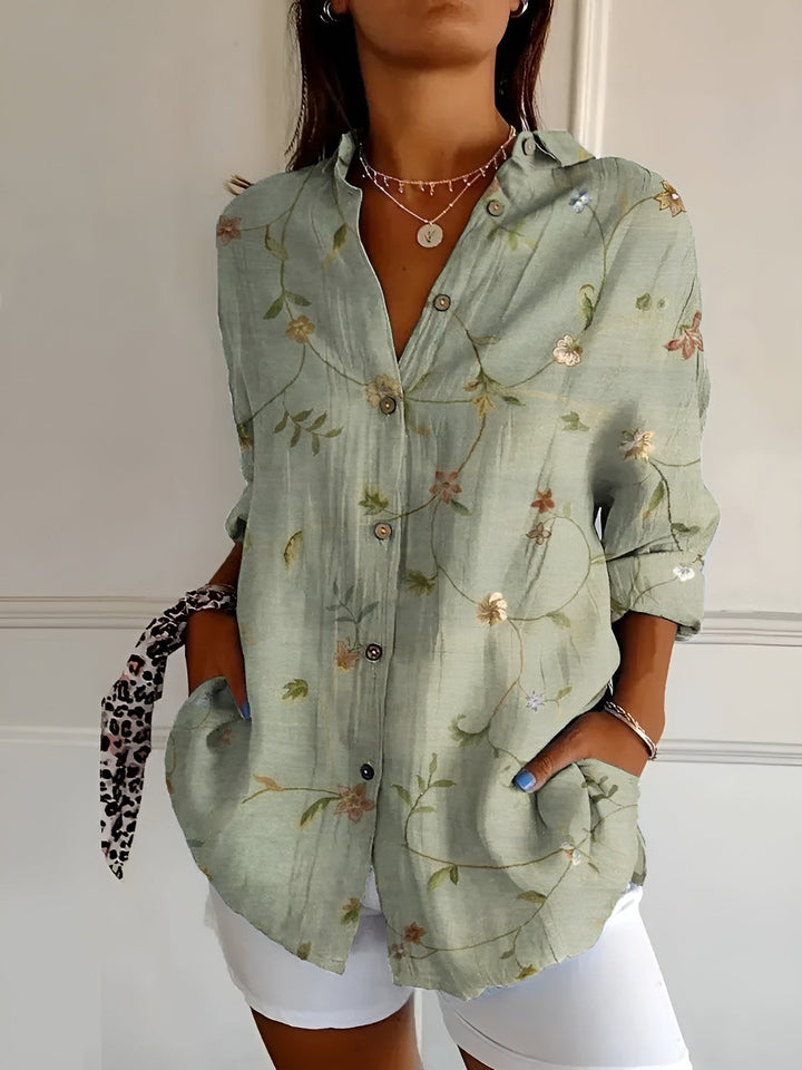 MELODIE™ – Elegant Floral Button Shirt